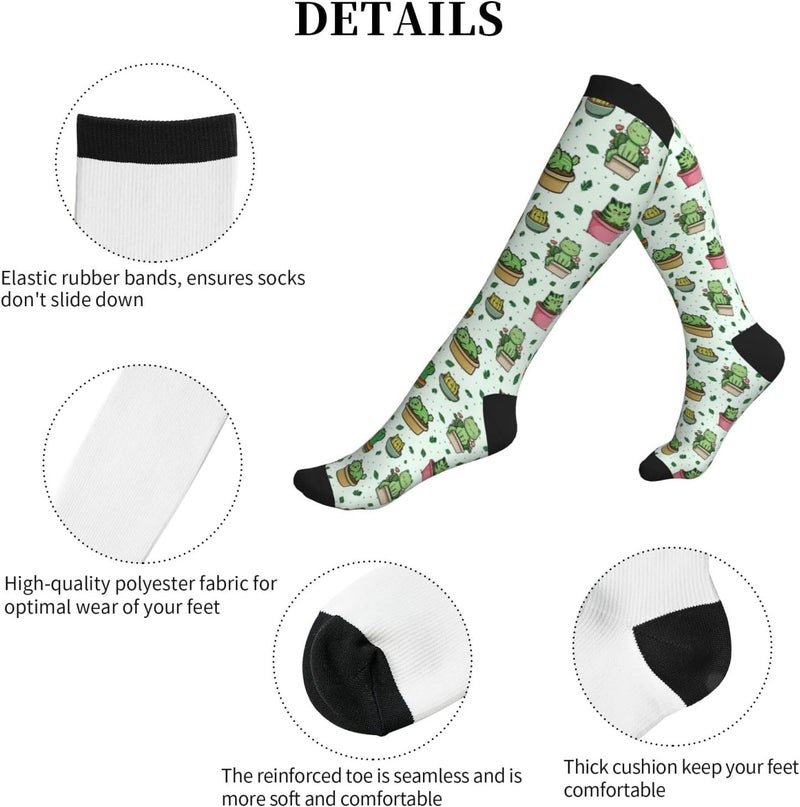 thmnj Compression Socks Knee High Support Socks for Women Men Circulation Stockings for Athletic Running Cycling Flying - Image 3